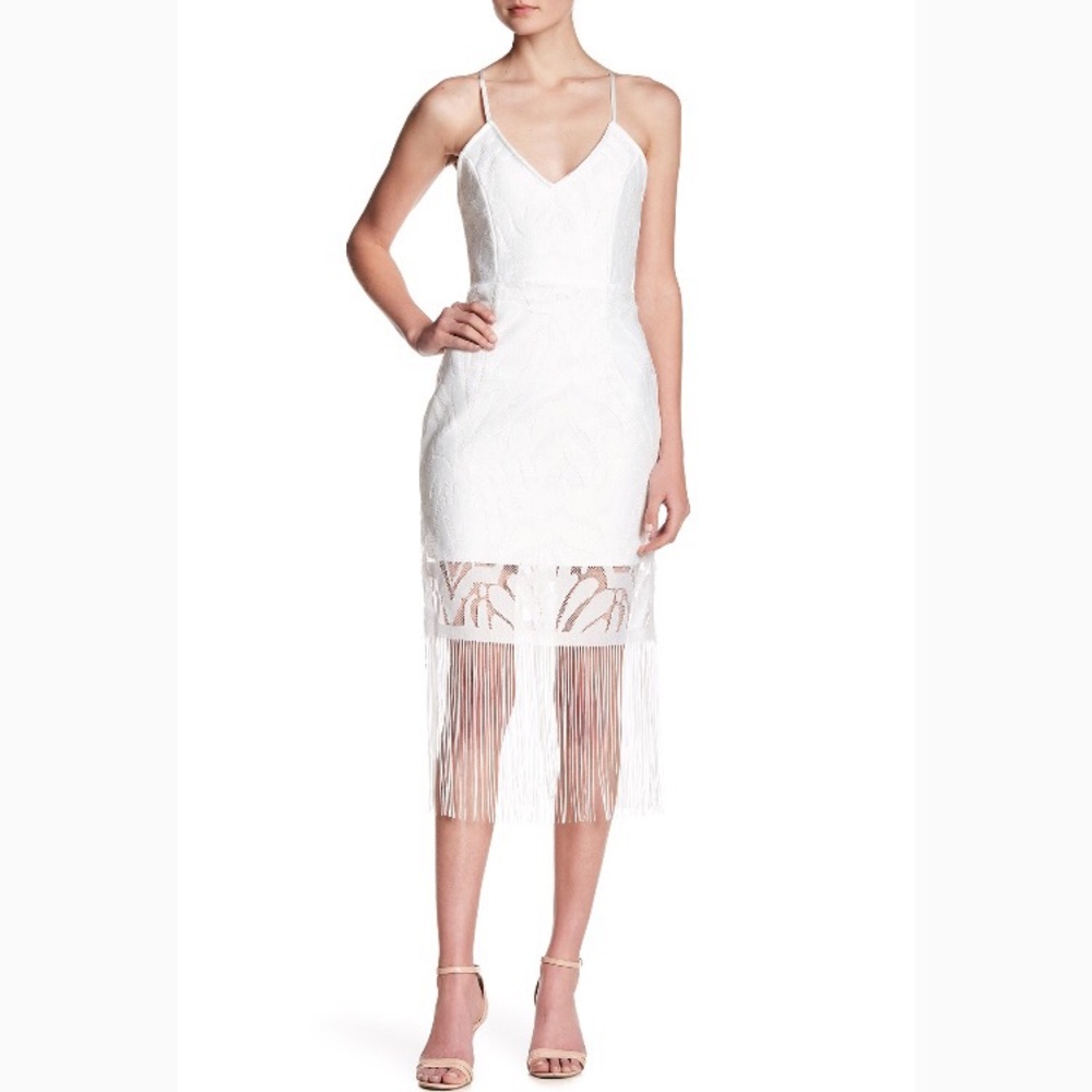 NWT Few Moda White Fringe Dress